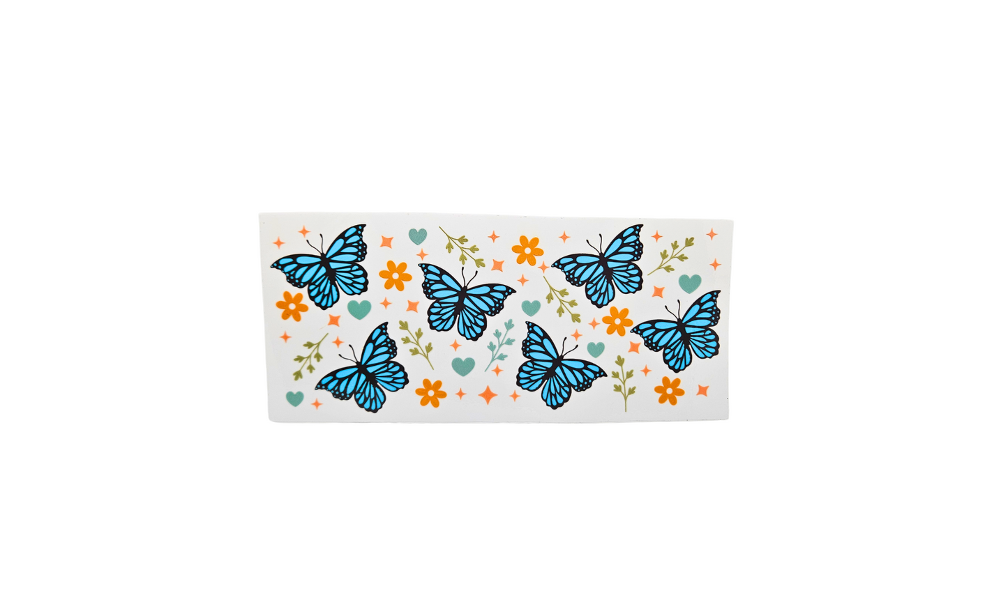 Blue orange butterflies