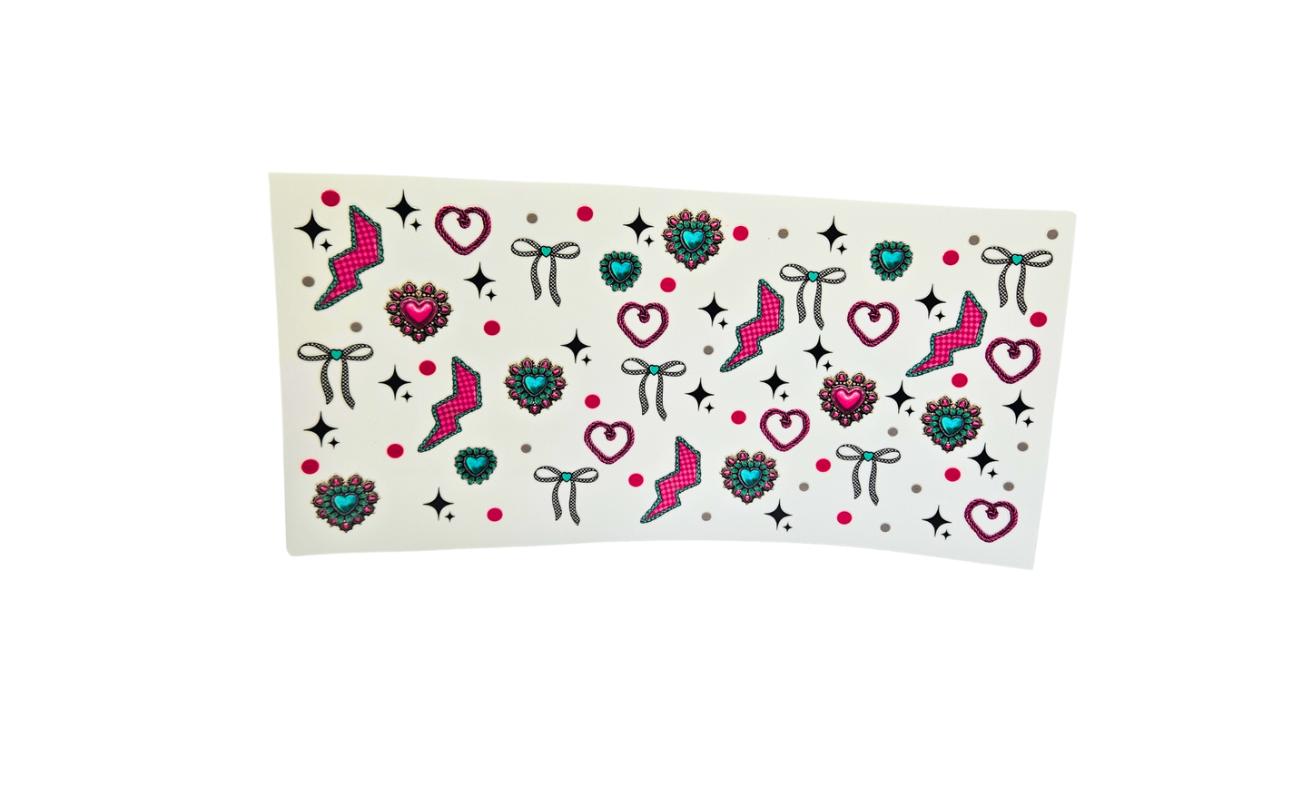 Pink and teal concho