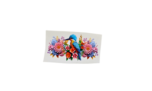 Blue floral bird
