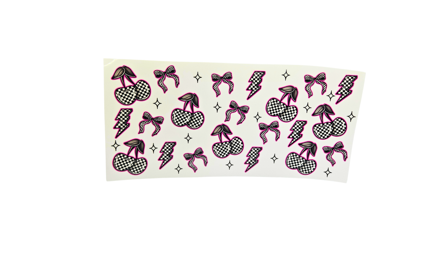 Pink cherry checkered