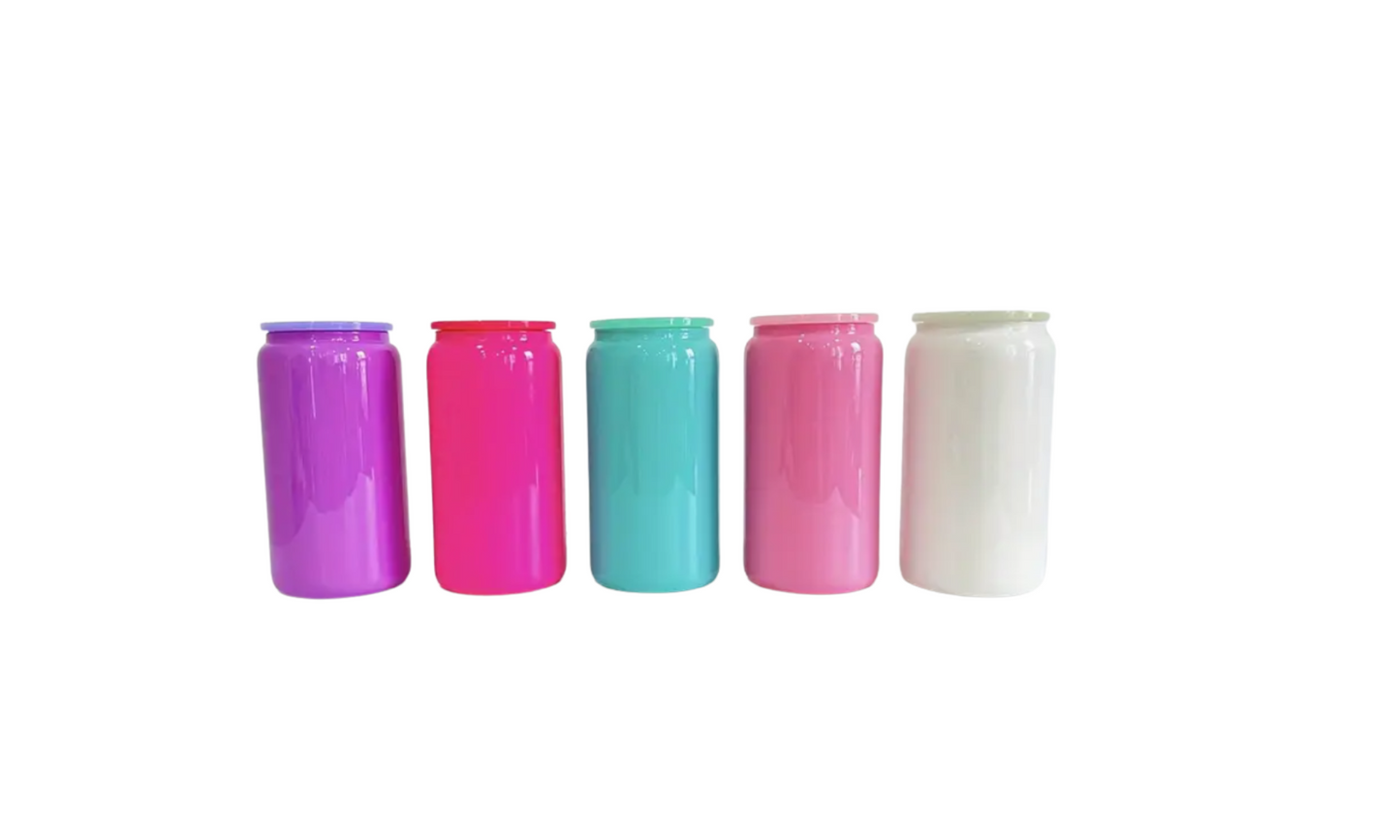 16oz Glass Tumblers Spring Colors