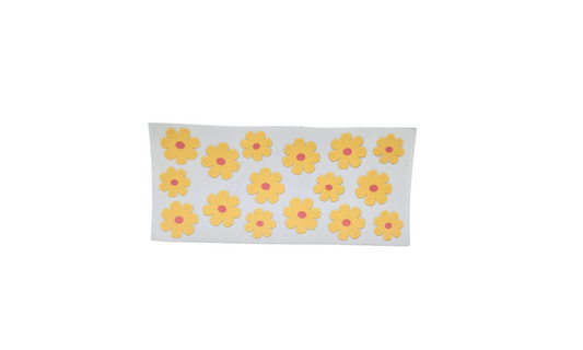 Yellow retro flowers